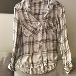 cloth & stone size xs top plaid